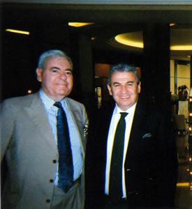 General Manager Claudio Ceccherelli with Francis Bown at Grand Hyatt Cannes Hotel Martinez & Restaurant La Palme d'Or | Bown's Best